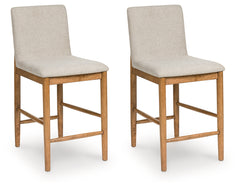 Best Furniture Outlet - Ashley Furniture - Isanti Dining Room - Counter Height Barstool (Set of 2) / Light Brown - D752-124X2