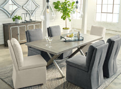 Best Furniture Outlet - Ashley Furniture - Krystanza Dining Room - Rectangular Dining Room Table / Weathered Gray - D766-25