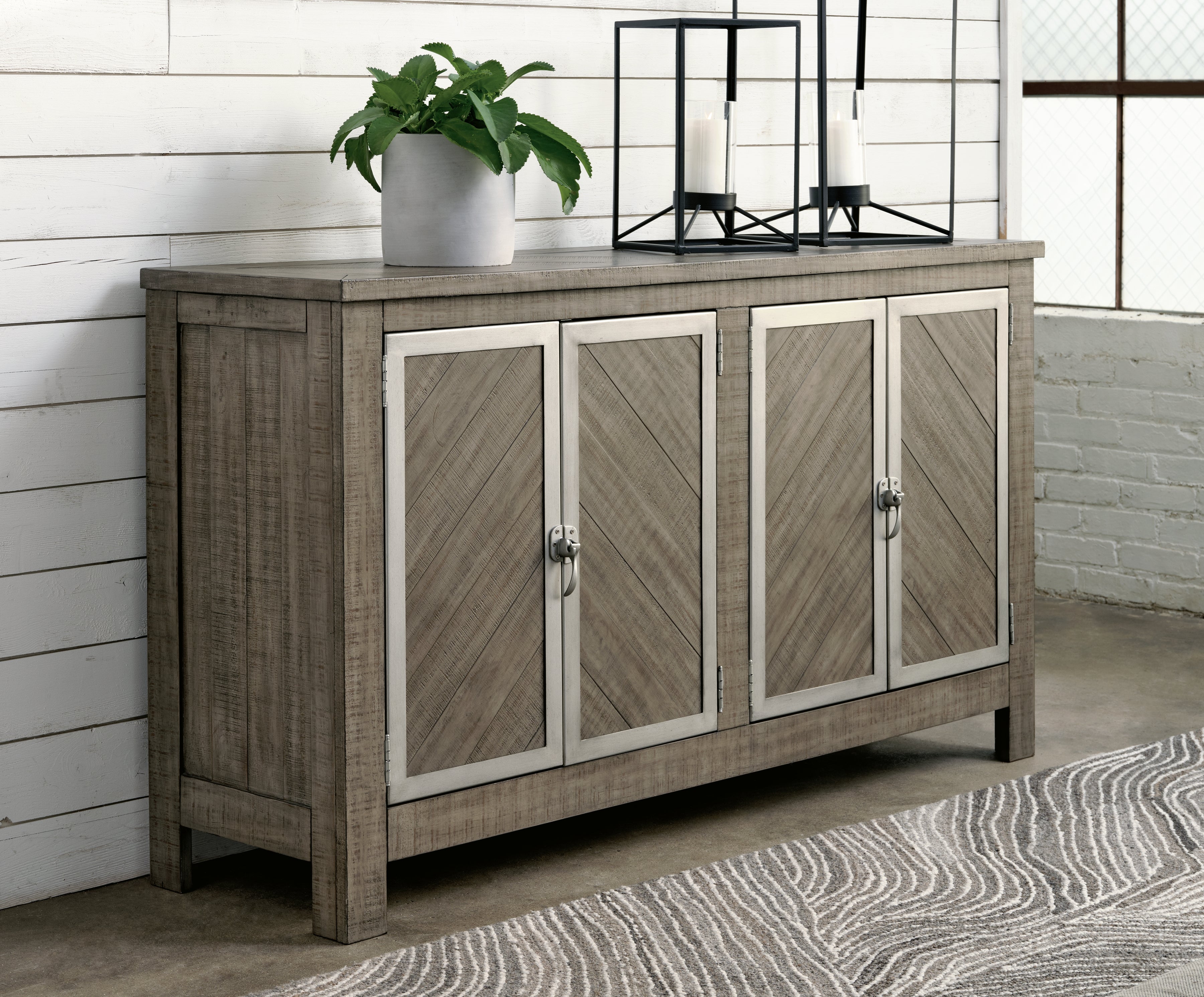 Best Furniture Outlet - Ashley Furniture - Krystanza Dining Room - Dining Room Server / Weathered Gray - D766-60