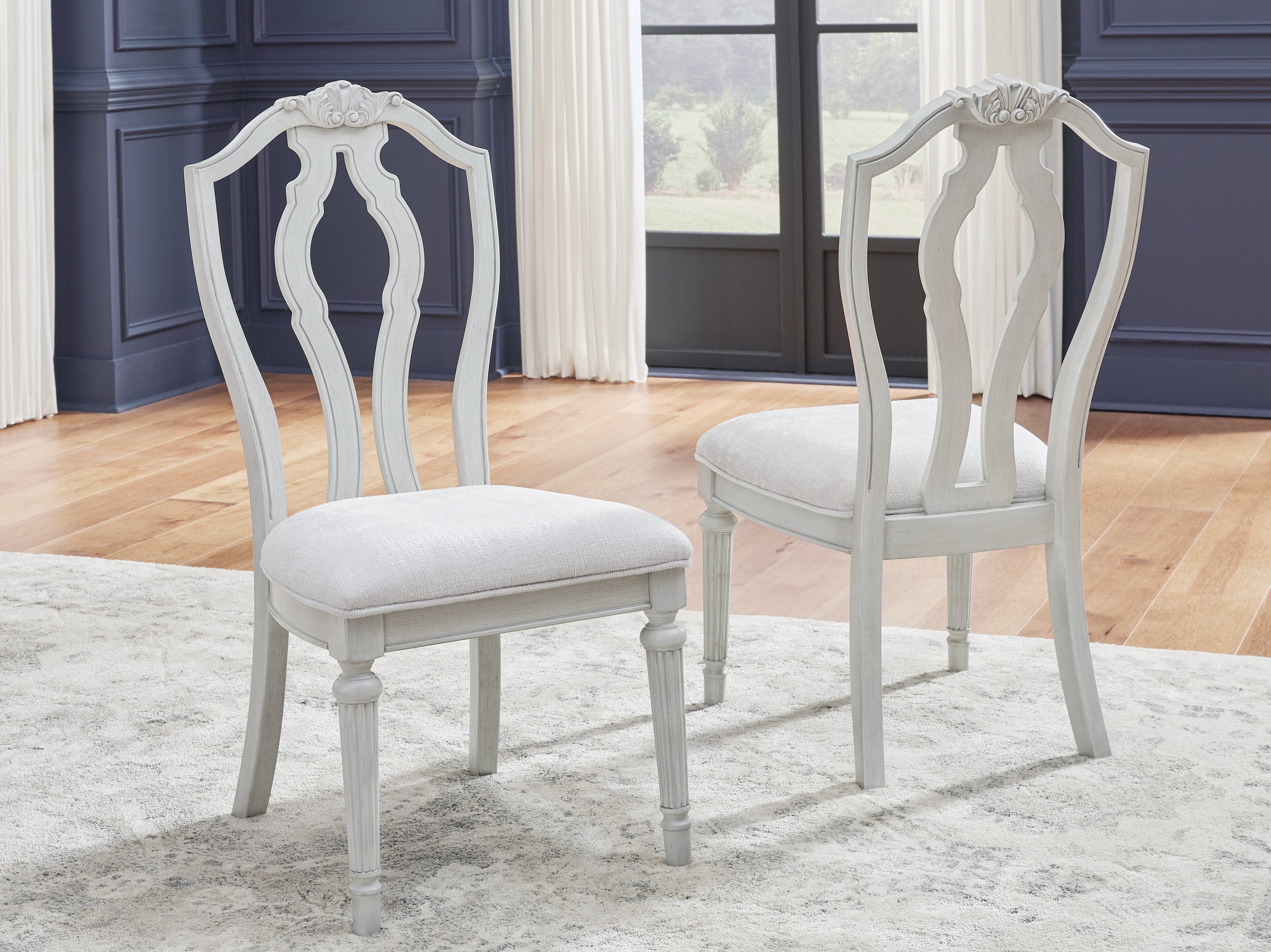 Best Furniture Outlet - Ashley Furniture - Montelaine Dining Room - Dining Chair (Set of 2) / Antique White - D795-01X2