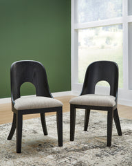 Best Furniture Outlet - Ashley Furniture - Rowanbeck Dining Room - Dining Chair (Set of 2) / Black - D821-01X2