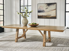 Best Furniture Outlet - Ashley Furniture - Ridgester Dining Room - RECT Dining Room EXT Table / Light Brown - D858-45