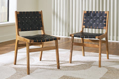 Best Furniture Outlet - Ashley Furniture - Fortmaine Dining Room - Dining Chair (Set of 2) / Brown/Black - D872-01X2