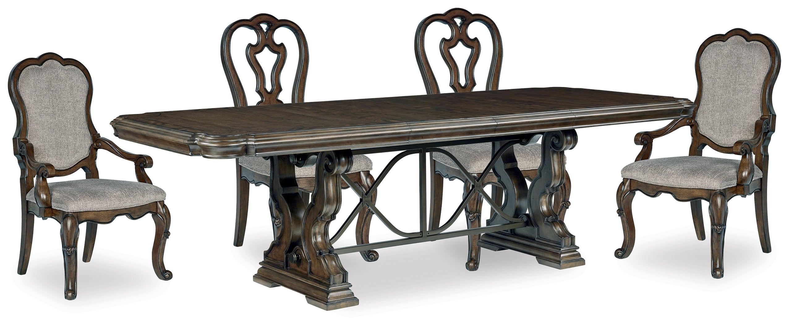 Best Furniture Outlet - Ashley Furniture - Maylee Dining Room - Dining Table and 4 Chairs / Dark Brown - D947D10