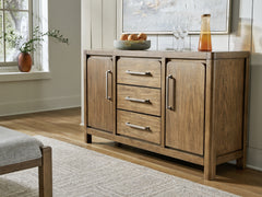 Best Furniture Outlet - Ashley Furniture - Cabalynn Dining Room - Dining Room Server / Light Brown / 60"W x 18"D x 36"H - D974-60