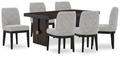 Best Furniture Outlet - Ashley Furniture - Burkhaus Dining Room - Dining Table and 6 Chairs / Dark Brown - D984D8