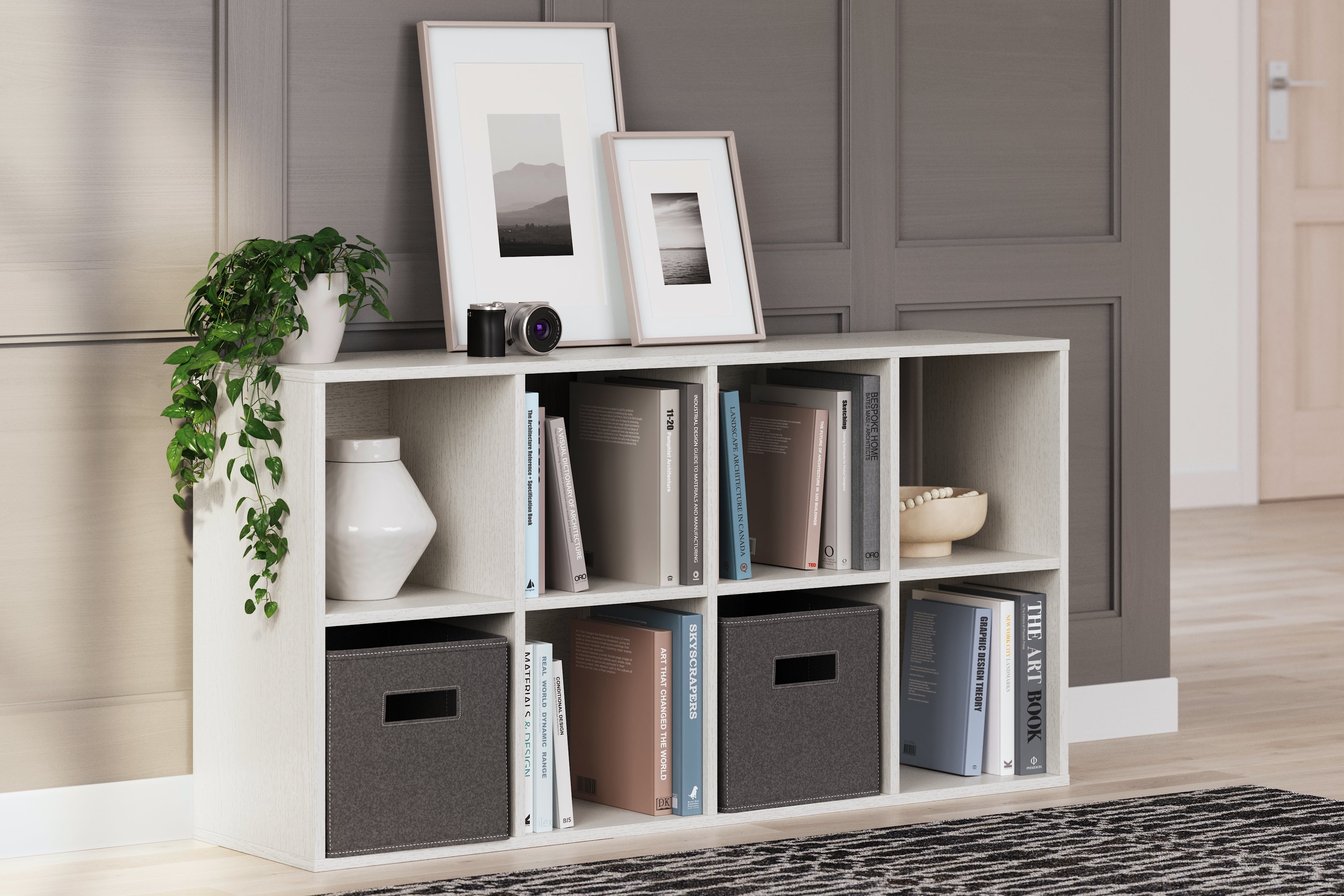 Best Furniture Outlet - Ashley Furniture - Aprilyn Eight Cube Organizer - Eight Cube Organizer / White - EA1024-4X2