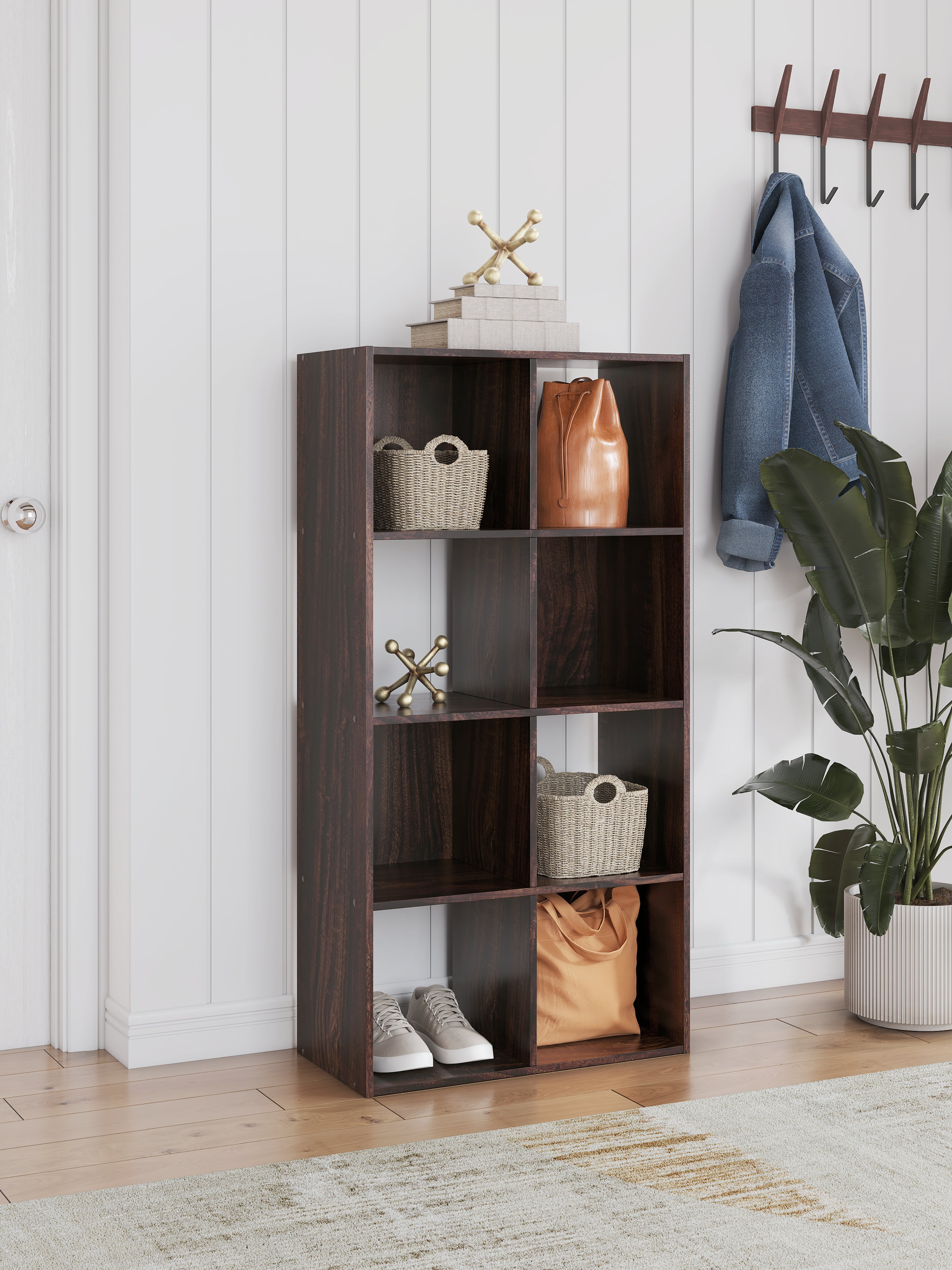 Best Furniture Outlet - Ashley Furniture - Glosmount Eight Cube Organizer - Eight Cube Organizer / Cherry/Light Brown - EA1055-4X2