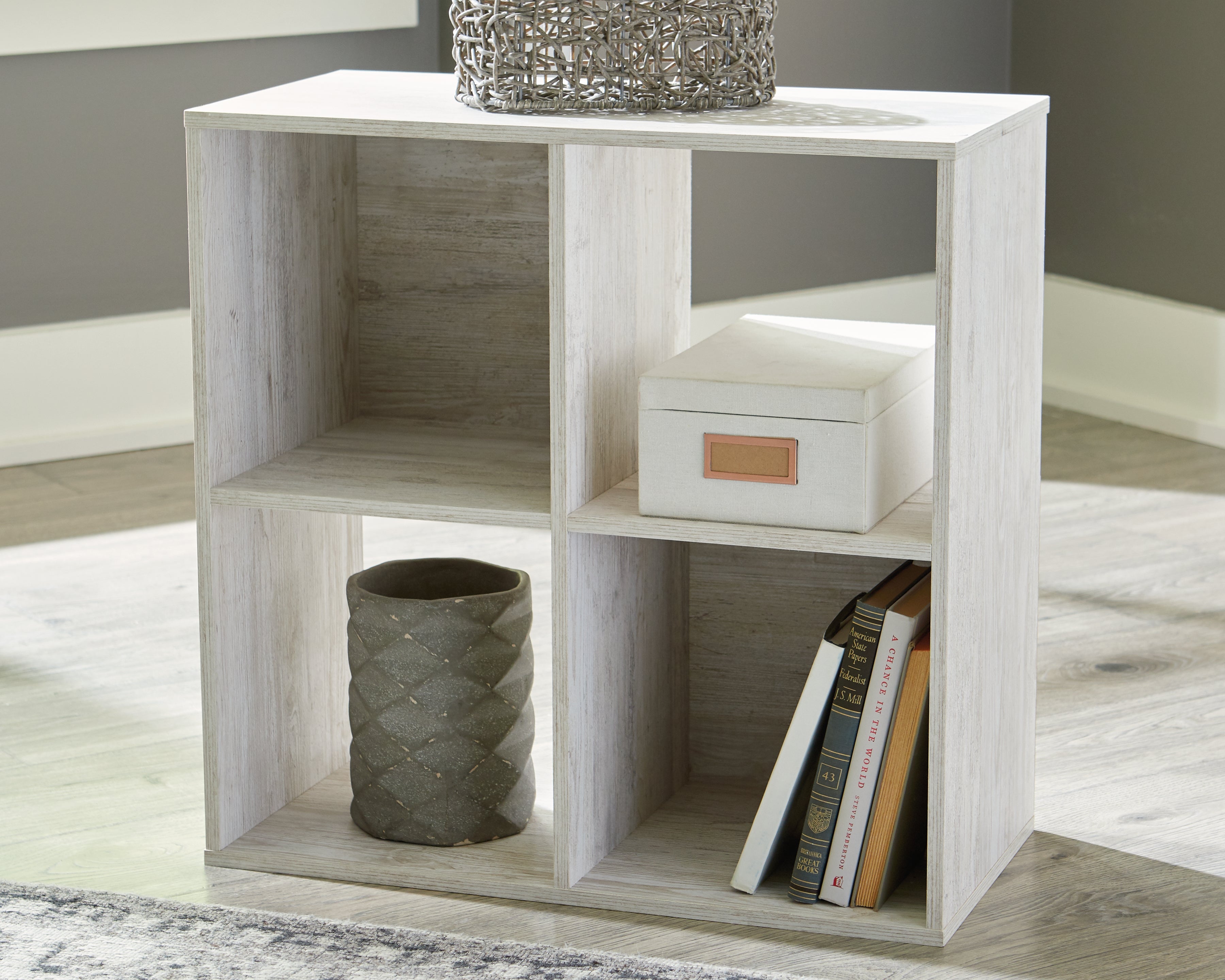 Best Furniture Outlet - Ashley Furniture - Paxberry Four Cube Organizer - Four Cube Organizer / Whitewash - EA1811-2X2