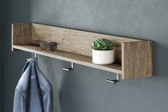 Best Furniture Outlet - Ashley Furniture - Oliah Wall Decor - Wall Mounted Coat Rack w/Shelf / Natural - EA2270-151