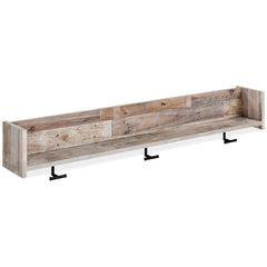 Best Furniture Outlet - Ashley Furniture - Neilsville Wall Decor - Wall Mounted Coat Rack w/Shelf / Whitewash - EA2320-151