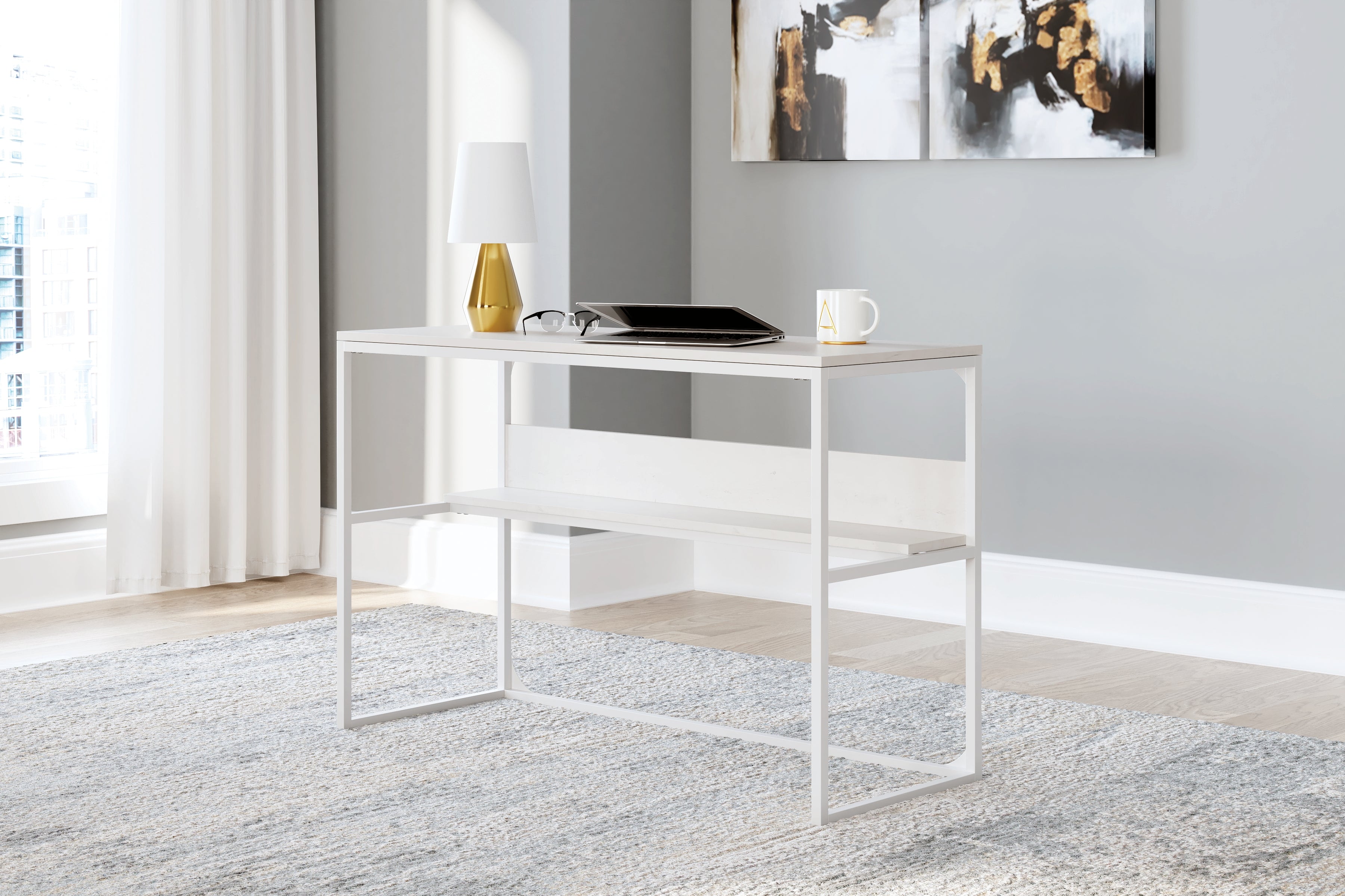 Best Furniture Outlet - Ashley Furniture - Deznee Office Desk - Home Office Desk / White - H162-14