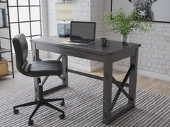 Best Furniture Outlet - Ashley Furniture - Freedan Office Desk - Home Office Desk / Grayish Brown - H286-26