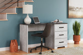 Best Furniture Outlet - Ashley Furniture - Shawburn Office Desk - Home Office Desk / White/Dark Charcoal Gray - H4121-34