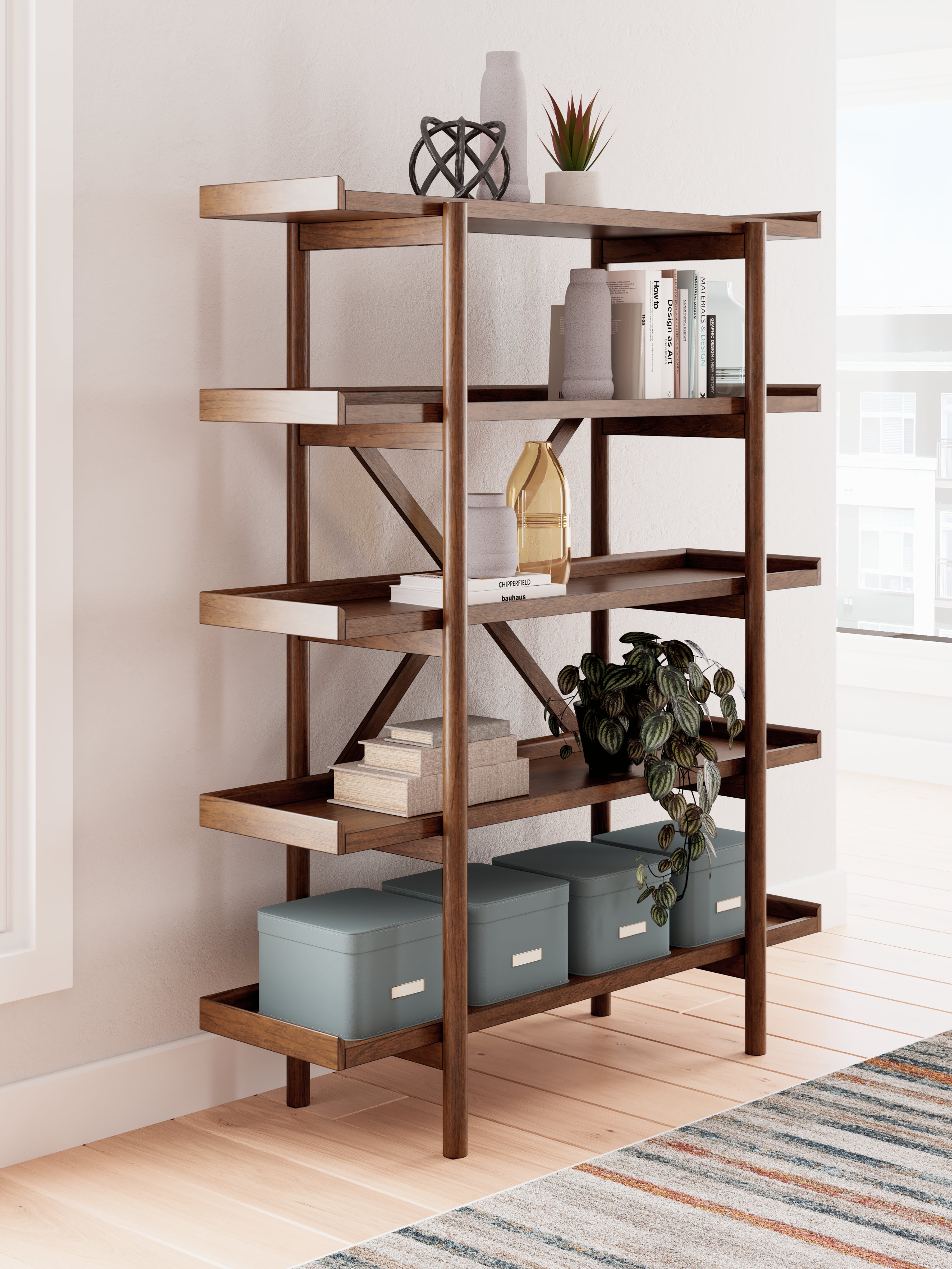 Best Furniture Outlet - Ashley Furniture - Lyncott Bookcase - Bookcase / Brown - H615-70