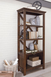 Best Furniture Outlet - Ashley Furniture - Baldridge Bookcase - Large Bookcase / Rustic Brown - H675-17
