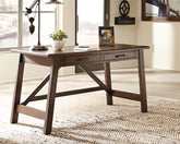 Best Furniture Outlet - Ashley Furniture - Baldridge Office Desk - Home Office Large Leg Desk / Rustic Brown - H675-44