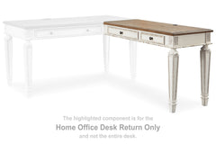 Best Furniture Outlet - Ashley Furniture - Realyn Office Desk - Home Office Desk Return / White/Brown - H743-34R