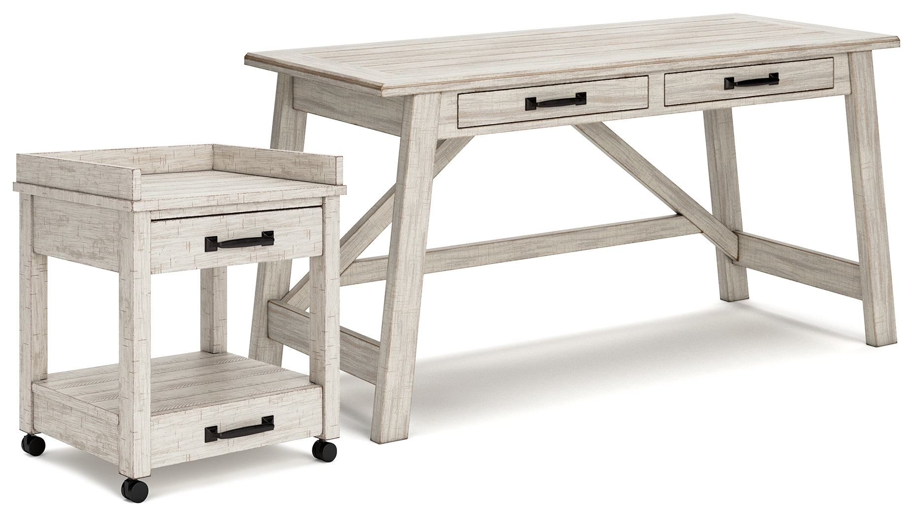 Best Furniture Outlet - Ashley Furniture - Carynhurst Home Office Desk and Printer Stand - Home Office Desk and Printer Stand - H755H1