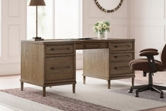 Best Furniture Outlet - Ashley Furniture - Roanhowe Office Desk - Home Office Desk / Brown - H769-21