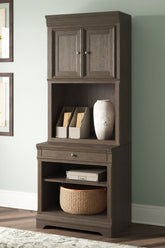 Best Furniture Outlet - Ashley Furniture - Janismore Bookcase - Bookcase / Weathered Gray - H776H7