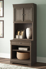 Best Furniture Outlet - Ashley Furniture - Janismore Bookcase - Bookcase / Weathered Gray - H776H7
