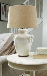 Best Furniture Outlet - Ashley Furniture - Emelda Lighting - Table Lamp (Set of 2) / Cream - L100664X2