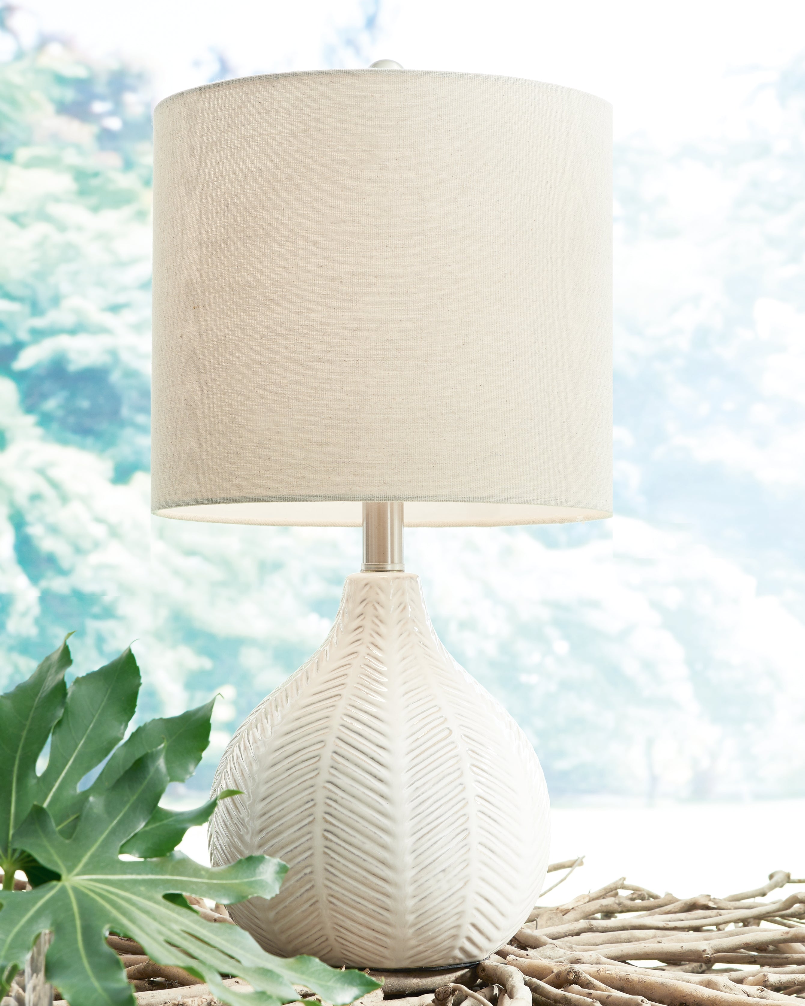 Best Furniture Outlet - Ashley Furniture - Rainermen Lighting - Table Lamp (Set of 2) / Off White - L180024X2