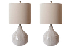Best Furniture Outlet - Ashley Furniture - Rainermen Lighting - Table Lamp (Set of 2) / Off White - L180024X2