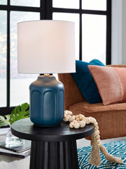 Best Furniture Outlet - Ashley Furniture - Gierburg Lighting - Table Lamp (Set of 2) / Teal - L180214X2