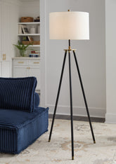 Best Furniture Outlet - Ashley Furniture - Cashner Lighting - Metal Floor Lamp (1/CN) / Black/Gold Finish - L206101