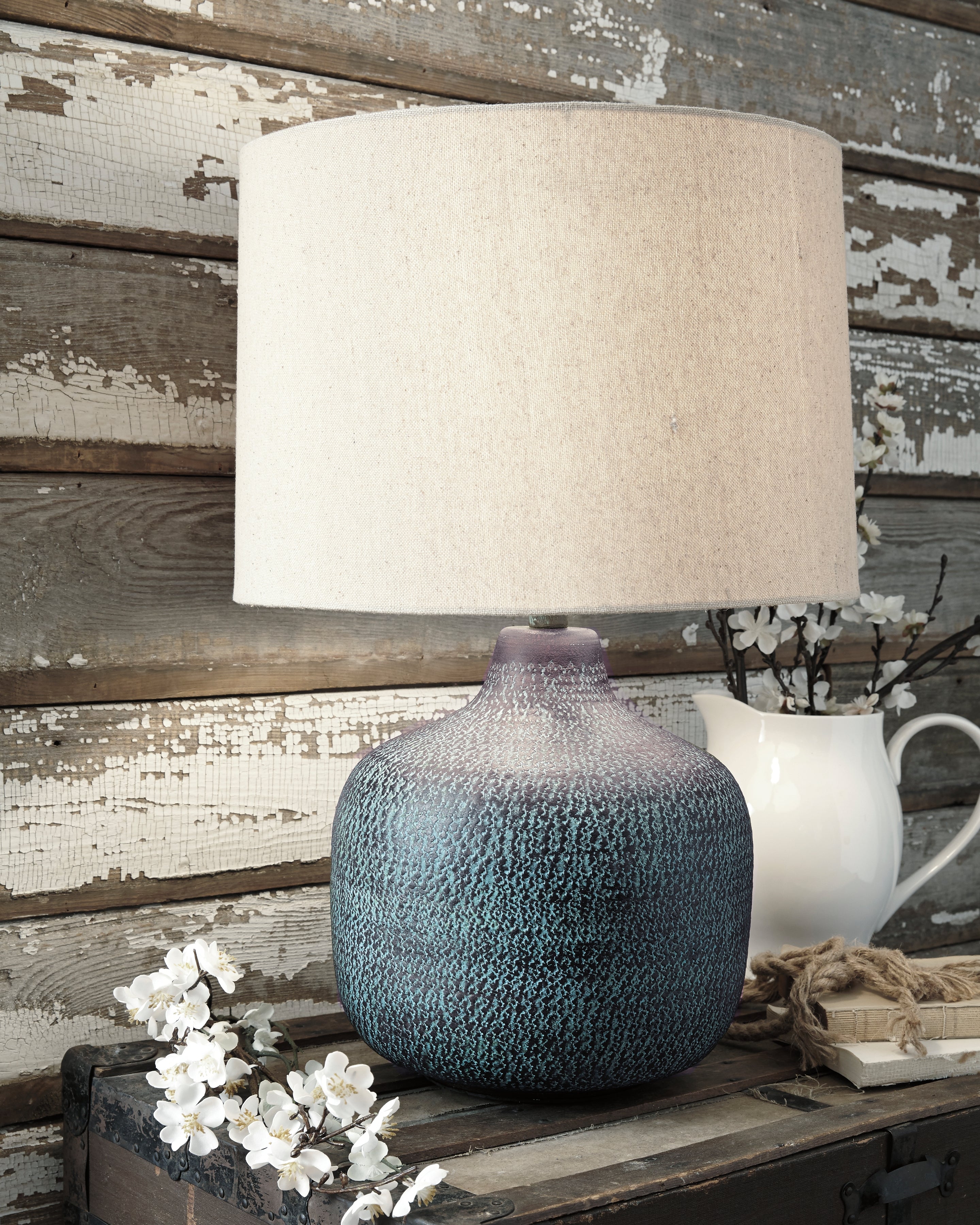 Best Furniture Outlet - Ashley Furniture - Malthace Lighting - Table Lamp (Set of 2) / Patina - L207304X2