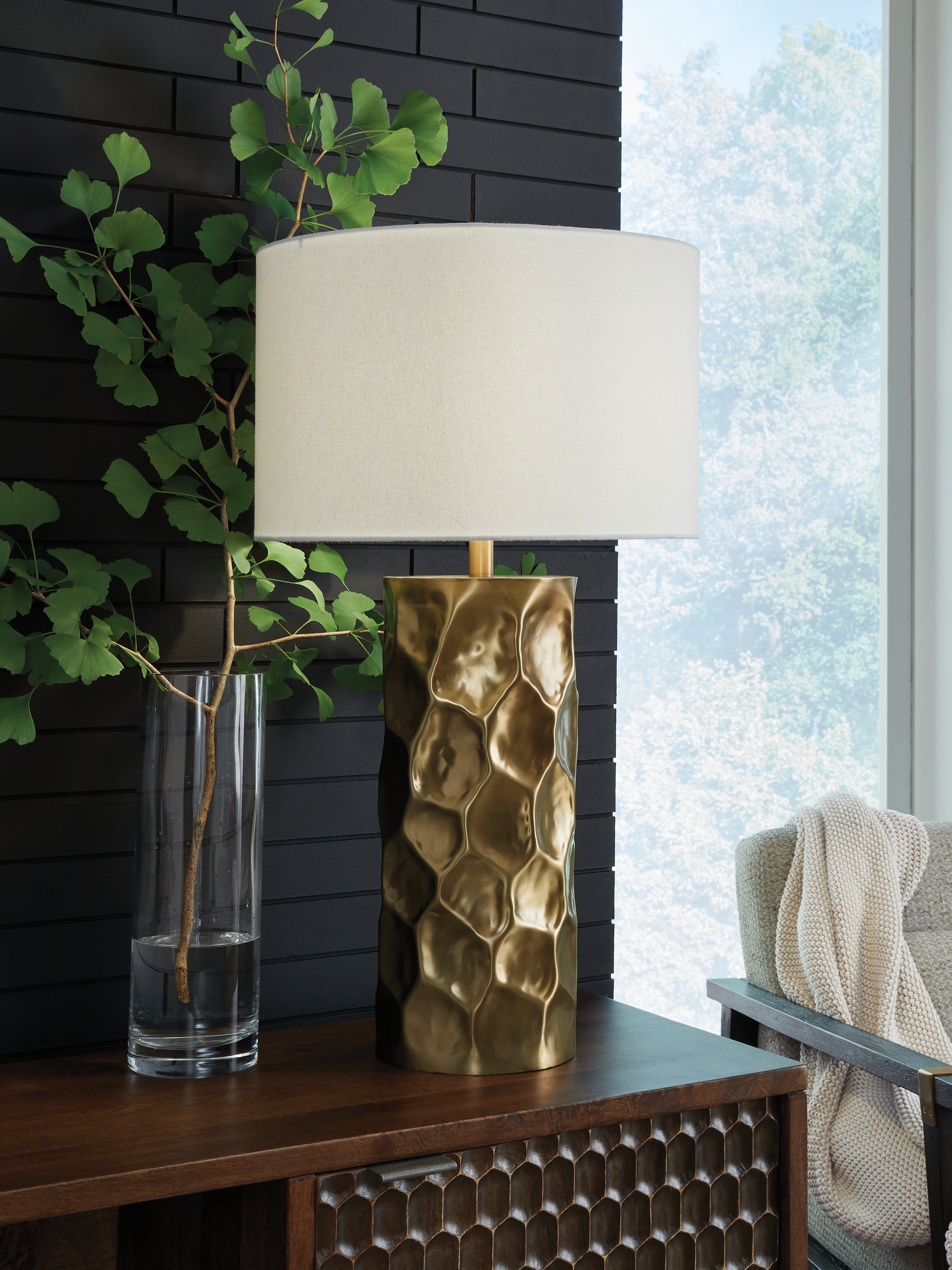 Best Furniture Outlet - Ashley Furniture - Marshawn Lighting - Metal Table Lamp (1/CN) / Gold Finish - L207524