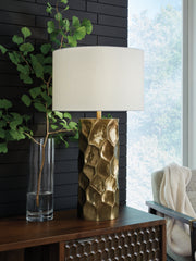 Best Furniture Outlet - Ashley Furniture - Marshawn Lighting - Metal Table Lamp (1/CN) / Gold Finish - L207524