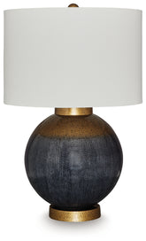 Best Furniture Outlet - Ashley Furniture - Adara Lighting - Metal Table Lamp (1/CN) / Blue/Gold Finish - L207564