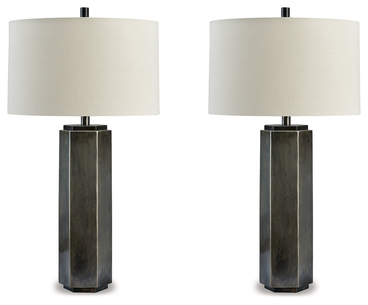 Best Furniture Outlet - Ashley Furniture - Dirkton Lighting - Table Lamp (Set of 2) / Antique Pewter - L208324X2