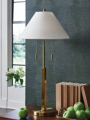 Best Furniture Outlet - Ashley Furniture - Haigwood Lighting - Metal Table Lamp (1/CN) / Gold Finish - L208474