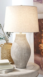 Best Furniture Outlet - Ashley Furniture - Layal Lighting - Table Lamp (Set of 2) / Beige - L235634X2