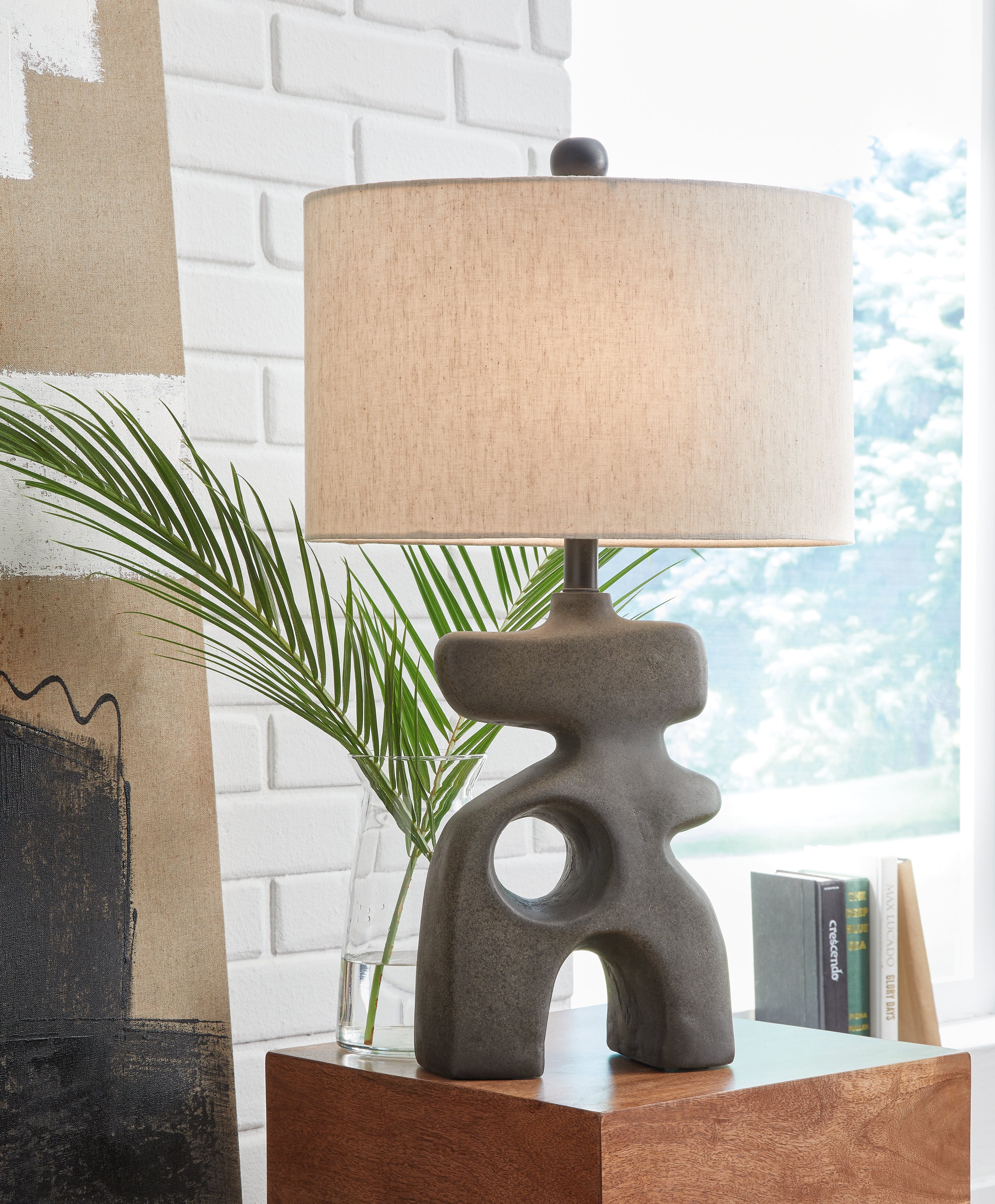 Best Furniture Outlet - Ashley Furniture - Danacy Lighting - Paper Table Lamp (1/CN) / Distressed Black - L235754