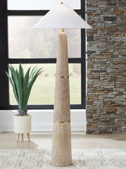 Best Furniture Outlet - Ashley Furniture - Gasparleigh Lighting - Poly Floor Lamp (1/CN) / Brown/Gold Finish - L235811