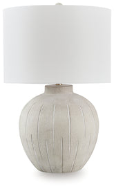 Best Furniture Outlet - Ashley Furniture - Calbert Lighting - Poly Table Lamp (1/CN) / Warm Gray - L235824