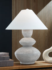 Best Furniture Outlet - Ashley Furniture - Brickdon Lighting - Poly Table Lamp (1/CN) / Distressed White - L235874