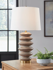 Best Furniture Outlet - Ashley Furniture - Jyllyard Lighting - Poly Table Lamp (1/CN) / Brown/Gold Finish - L235944