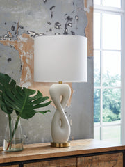 Best Furniture Outlet - Ashley Furniture - Judrich Lighting - Poly Table Lamp (1/CN) / White/Gold Finish - L236024