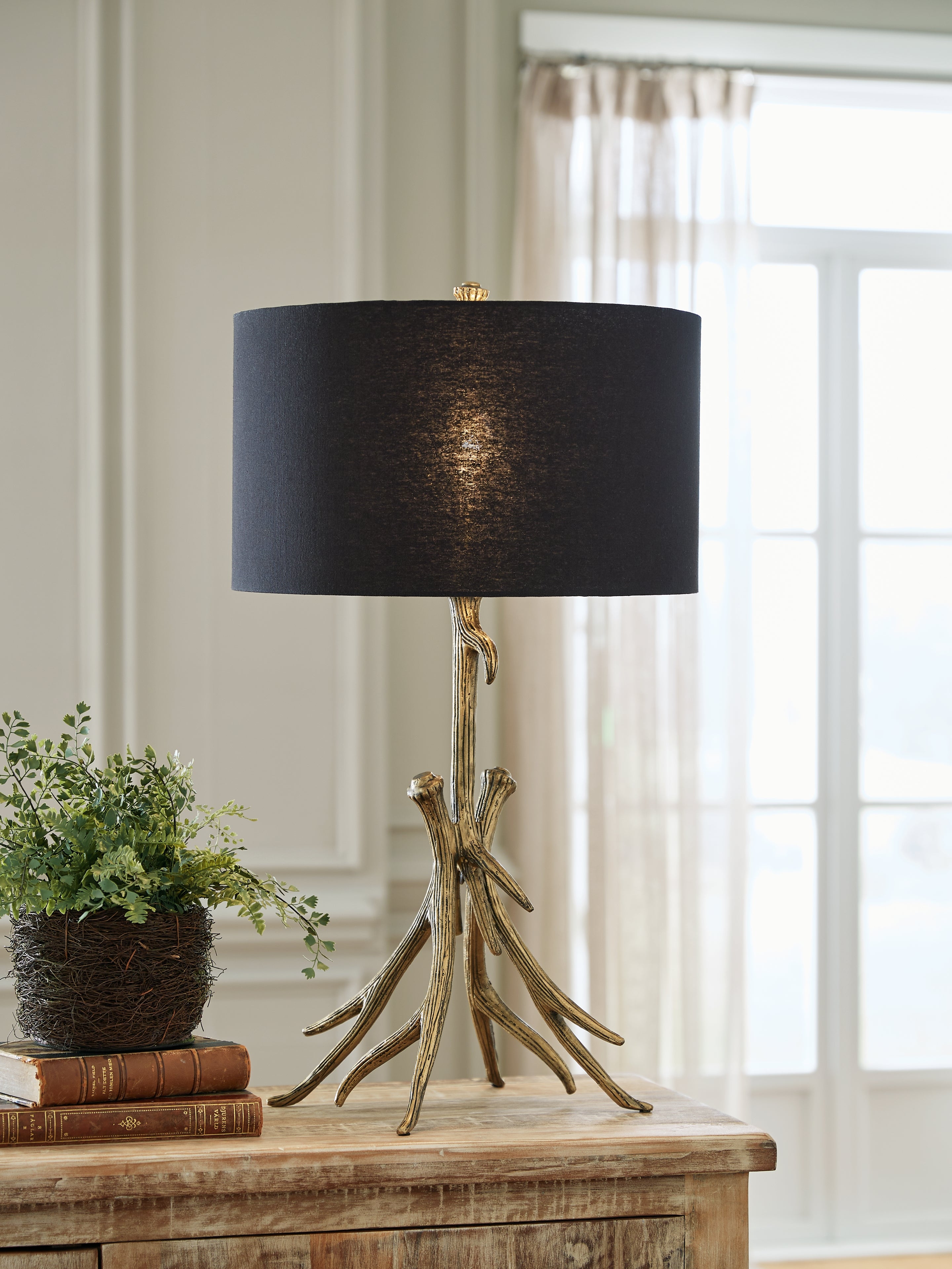 Best Furniture Outlet - Ashley Furniture - Josney Lighting - Metal Table Lamp (1/CN) / Antique Gold Finish - L317034