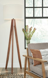 Best Furniture Outlet - Ashley Furniture - Dallson Lighting - Wood Floor Lamp (1/CN) / Brown - L329011