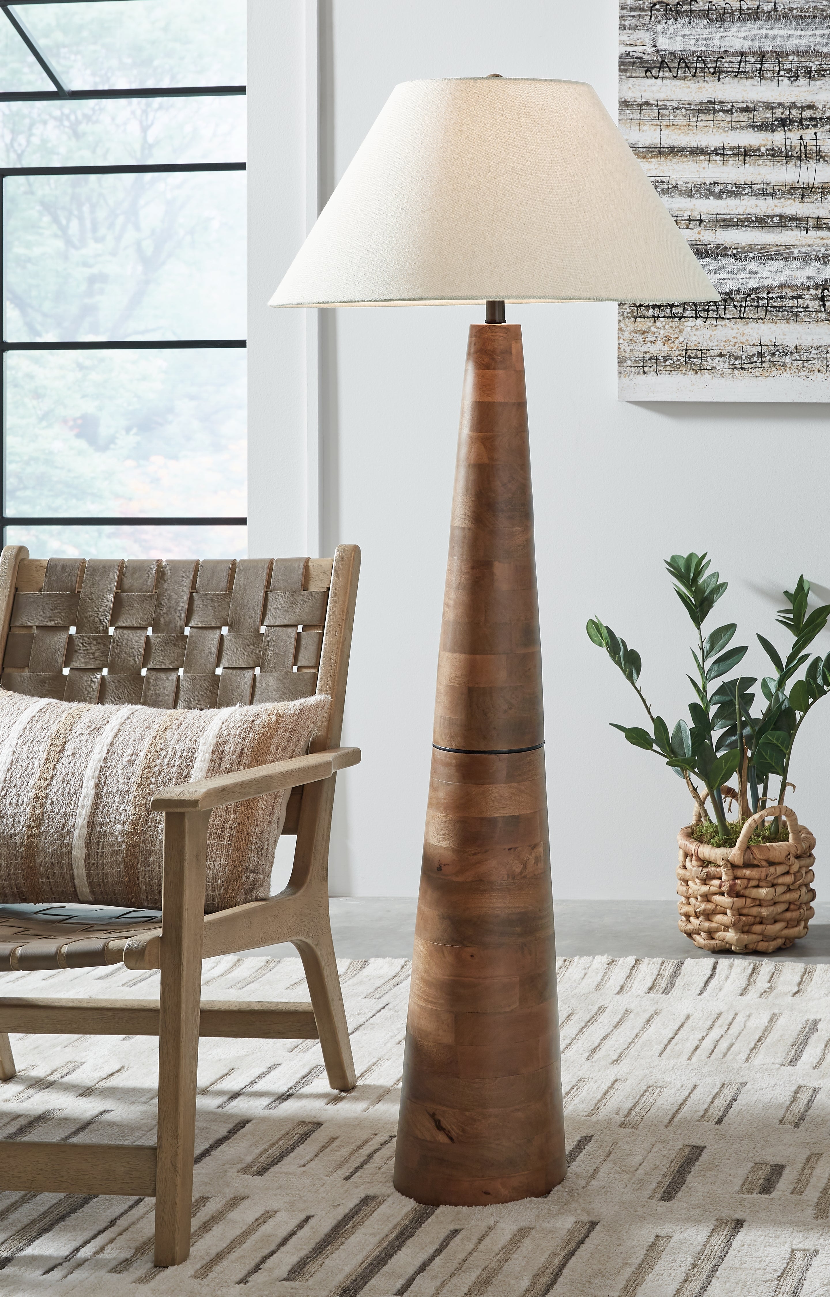 Best Furniture Outlet - Ashley Furniture - Danset Lighting - Wood Floor Lamp (1/CN) / Brown - L329101