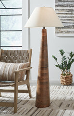 Best Furniture Outlet - Ashley Furniture - Danset Lighting - Wood Floor Lamp (1/CN) / Brown - L329101