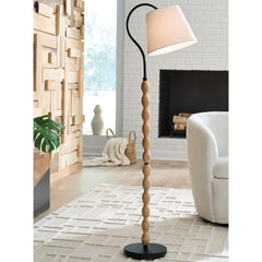 Best Furniture Outlet - Ashley Furniture - Corinwell Lighting - Wood Floor Lamp (1/CN) - L329131