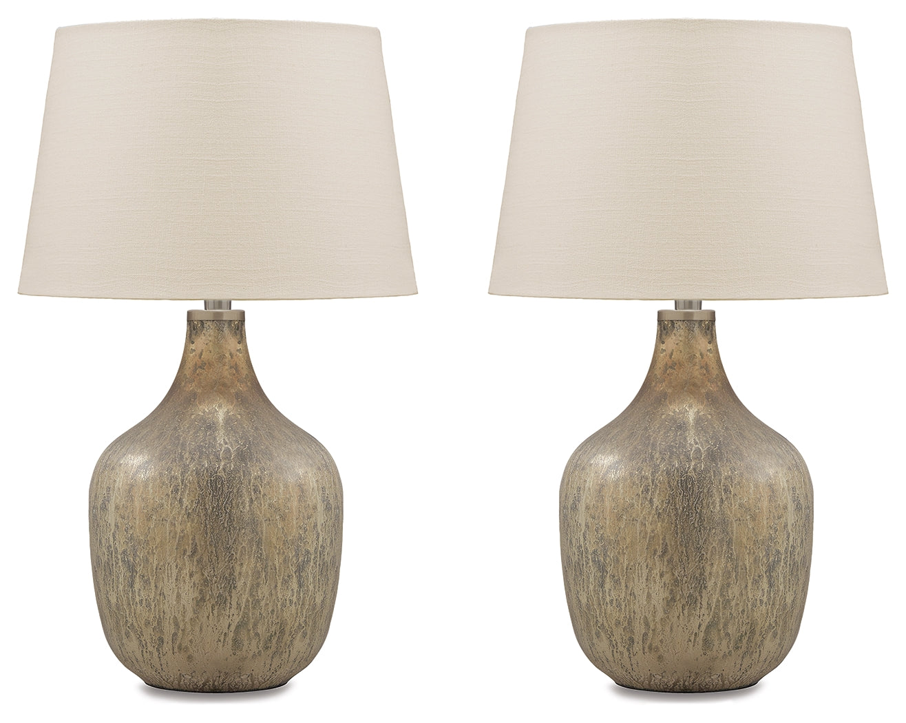 Best Furniture Outlet - Ashley Furniture - Mari Lighting - Table Lamp (Set of 2) / Gray/Gold Finish - L430664X2